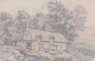 Hytte i Herefordshire, ca. 1820 (grafitt på papir) av David Cox