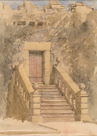 Doorway At Haddon Hall, ca. 1845 (akvarell og blyant på papir) av David Cox