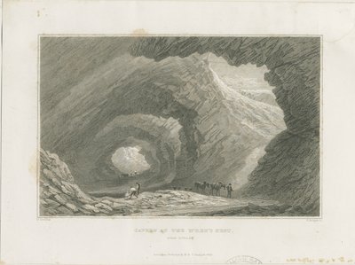 Dudley - Cavern at the Wren's Nest: stålgravering, nd [c 1829] av David Cox