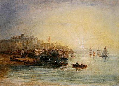 Fiskebåter ved Dover (akvarell på papir) av David Cox