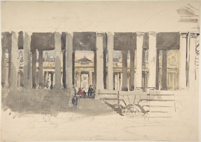 Greenwich Hospital (forside); Studie av en bygning (bakside) av David Cox