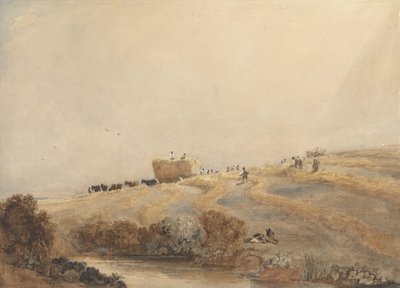 Høyproduksjon, ca. 1808 (w/c med kroppsfarge over grafitt på papir) av David Cox