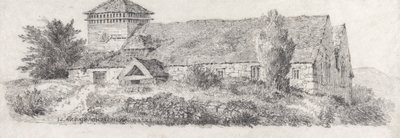 Llanfair Church, North Wales for A Treatise on Landscape Painting and Effect in Water Colors av David Cox