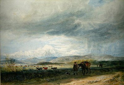 Ludwea Meadows (akvarell på papir) av David Cox