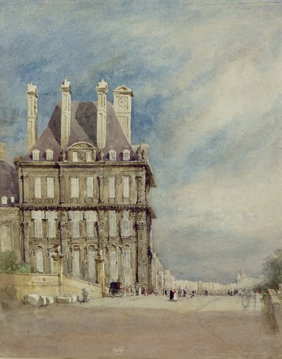 Pavillon de Flore, Tuileries, Paris (akvarell og gouache på papir) av David Cox