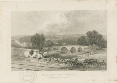 Penkridge Town - Railway and Bull Bridge: stålgravering, nd [c 1839] av David Cox