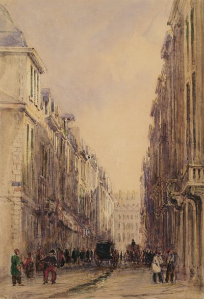 Rue Vivienne, Paris (wc på papir) av David Cox