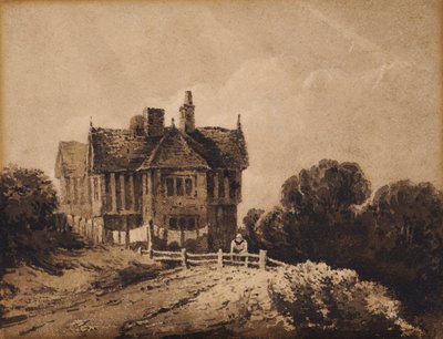 Studie av gammelt hus av David Cox