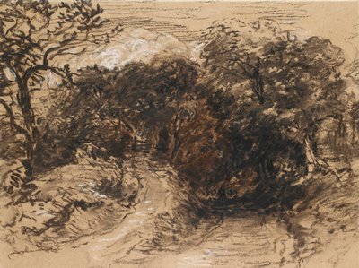 En hul Lane nær Harborne, Derbyshire, 1800-tallet av David Cox the elder