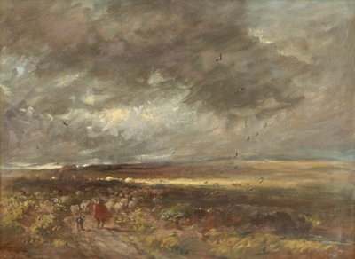 Myrlandskap: gjeter og sauer, c1810. av David Cox the elder