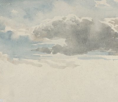 Study of Clouds recto, Study of an Elder Bush by a Fence verso, 1820-45. av David Cox the elder