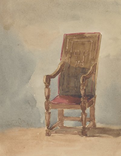 Studie av en antikk lenestol, 1849. av David Cox the elder