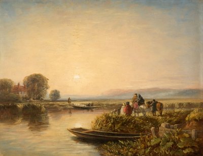 Waiting For The Ferry - Morning, 1851. av David Cox the elder