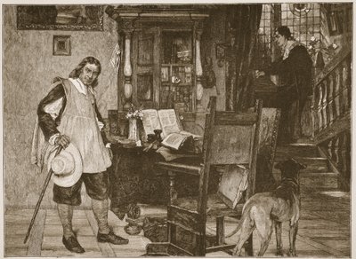 Mr. Oliver Cromwell besøker Mr. John Milton, illustrasjon fra 