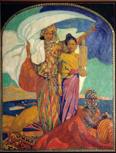 Kolonialisme: plakat for den koloniale nasjonale utstillingen i Marseille. Plakat av David Dellepiane (1866-1932). 1922 Marseille, Marinemuseet av David Dellepiane