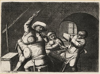 Nederlandsk bonde med to dolker angriper en annen kortspiller i en av David Deuchar