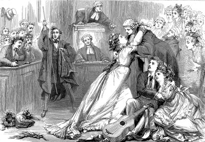 En scene fra Trial by Jury, 1875 av David Henry Friston
