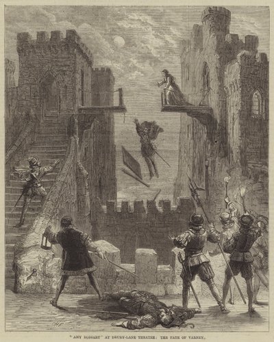 Amy Robsart ved Drury-Lane Theatre, the Fate of Varney av David Henry Friston