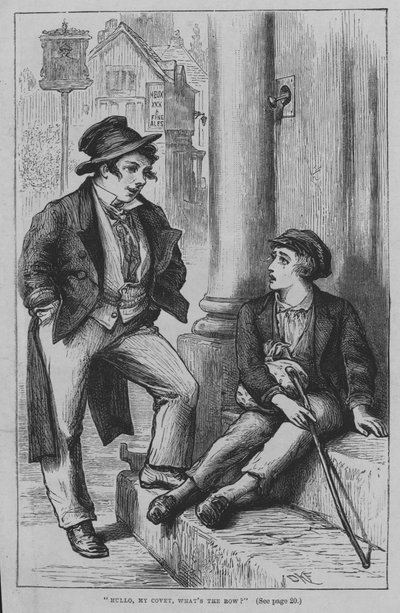 Illustrasjon for Oliver Twist av Charles Dickens (gravering) av David Henry Friston