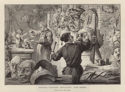 Lage masker for en julepantomime (gravering) av David Henry Friston