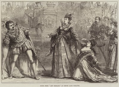 Scene fra Amy Robsart, på Drury Lane Theatre av David Henry Friston