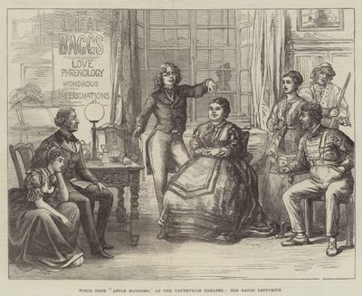 Scene fra Apple Blossoms, ved Vaudeville Theatre, Old Baggs foreleser av David Henry Friston