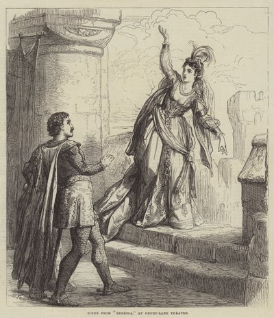 Scene fra Rebecca, på Drury-Lane Theatre av David Henry Friston