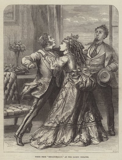 Scene fra Shilly-Shally, på Gaiety Theatre av David Henry Friston