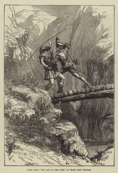 Scene fra The Lady of the Lake, på Drury Lane Theatre av David Henry Friston