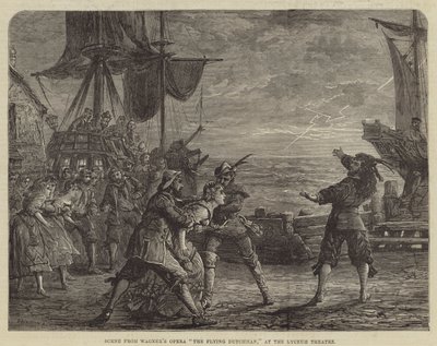 Scene fra Wagners Opera The Flying Dutchman, på Lyceum Theatre av David Henry Friston