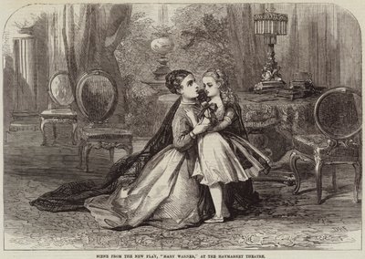 Scene fra New Play, Mary Warner, på Haymarket Theatre av David Henry Friston