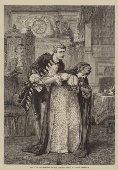 Avdøde Mr Sothern i bibliotekscenen i David Garrick av David Henry Friston
