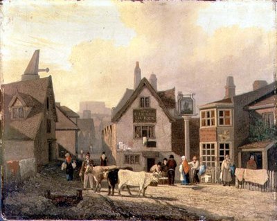 King Street Gates, Norwich (olje på kvernbrett) av David Hodgson