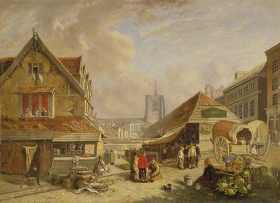 The Old Fishmarket, Norwich, 1825 av David Hodgson