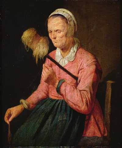 Kvinne med distaff av David III Ryckaert