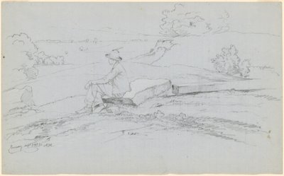 Studie for "White Mountains from North Conway, New Hampshire" [recto] av David Johnson