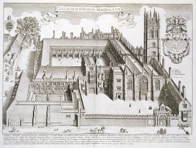 Magdalen College, Oxford, fra 'Oxford Illustrated', utgitt 1675 av David Loggan