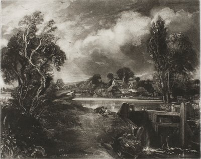 A Lock on the Stour, Suffolk av David Lucas