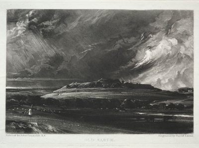 Ulike landskapsfag, karakteristisk for engelsk natur fra bilder malt av John Constable, R.A.: Old Sarum av David Lucas