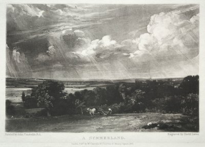 Ulike landskapsfag, karakteristisk for engelsk natur fra bilder malt av John Constable, R.A.: A Summerland av David Lucas