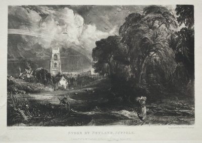 Forskjellige landskapsfag, karakteristiske for engelsk natur fra bilder malt av John Constable, R.A.: Stoke av Neyland, Suffolk av David Lucas
