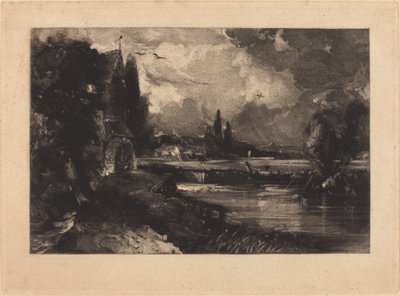 Mill nær Colchester av David Lucas after John Constable