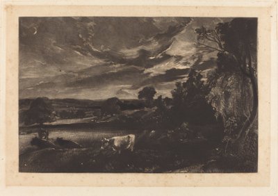Sommerkveld av David Lucas after John Constable