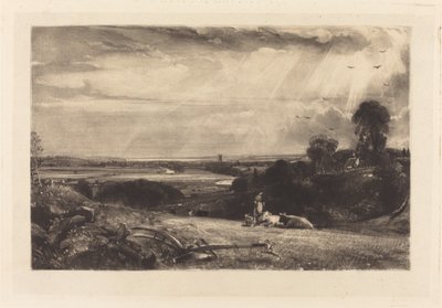 Sommermorgen av David Lucas after John Constable