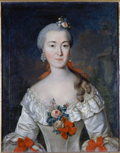 Portrett av Maria Ivanovna Tatishcheva (nee Mamonova) (1730-1794) - Peinture de David Lueders (Luders) (1710-1759), Olje på lerret 1759 State Tretyakov Gallery, Moskva 70x56 av David Luders