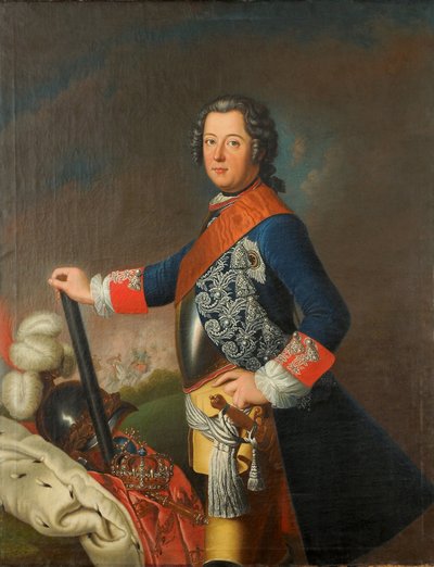 Portrett av FREDERICK II (1712-1786) kjent som Fredrik den store kongen av Preussen av David Matthieu