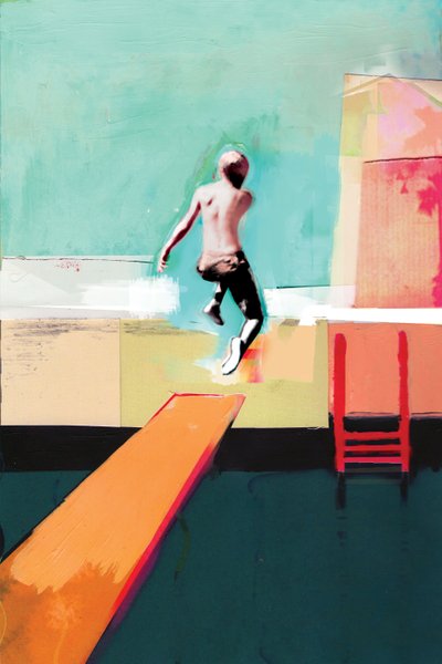Bassengdagen, 2011, Collage på papir av David McConochie