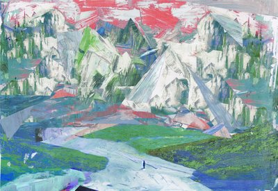 Sawtooth II, 2017, Blandede medier på trepanel av David McConochie