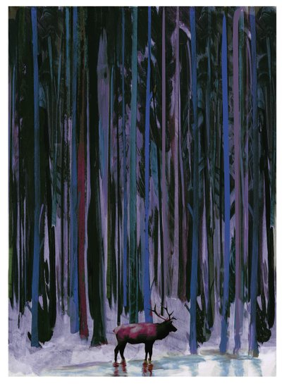 Stag and Waiting Hole, 2023 (blandet media) av David McConochie