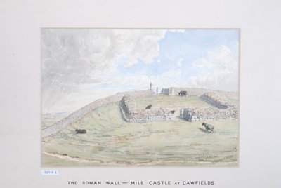 The Roman Wall - Mile Castle at Cawfields, 1880-89 (wc på papir) av David Mossman